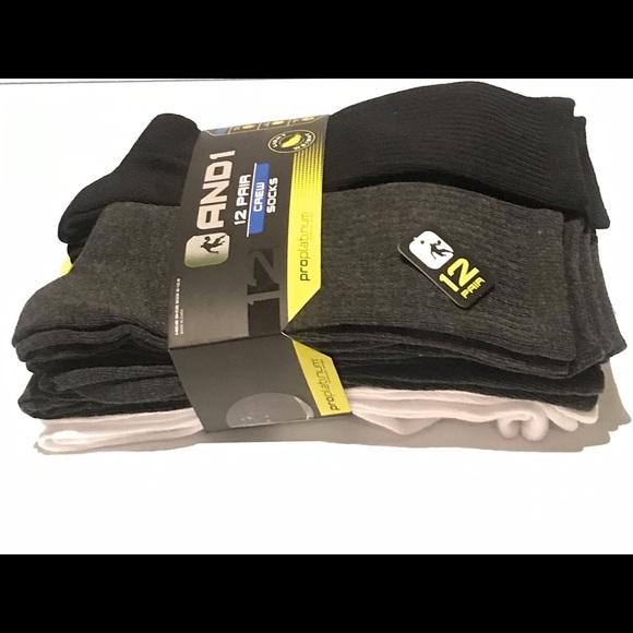 12 PAIRS AND1 Long Crew PROPLATINUM Socks 6-12.5 - Picture 7 of 8